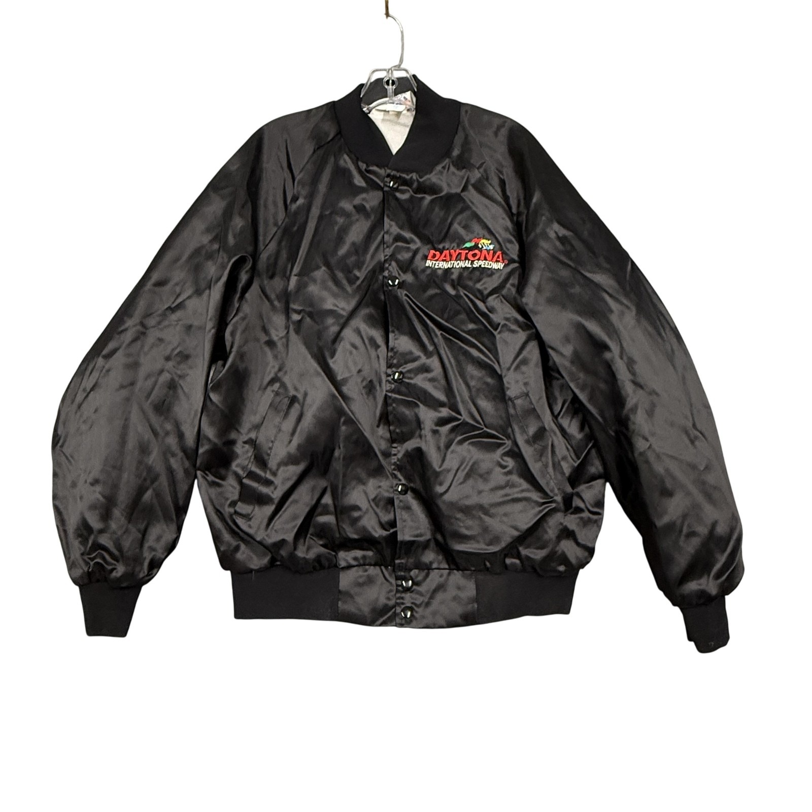 Vintage Daytona International Speedway Jacket Mens Large Black Nascar Racing 90s